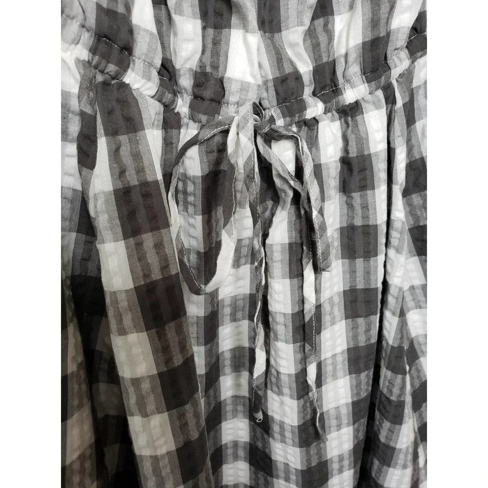 Torrid Peasant Midi Seersucker Gingham Midi Dress - Picture 4 of 10